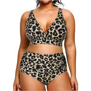 Women's Plus Size Bikini High Waisted Swimsuits Two Piece Bathing Suits